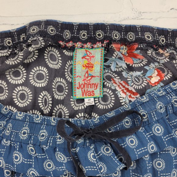 Johnny Was Maera Wide Leg Flowy Drawstring Waist Floral Pants - Picture 6 of 7